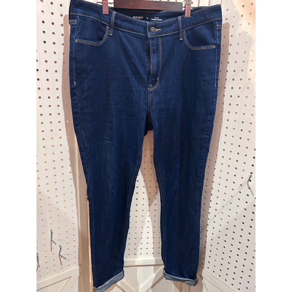Old Navy Super Skinny Jeans Dark Wash Denim Women Size 14‎
